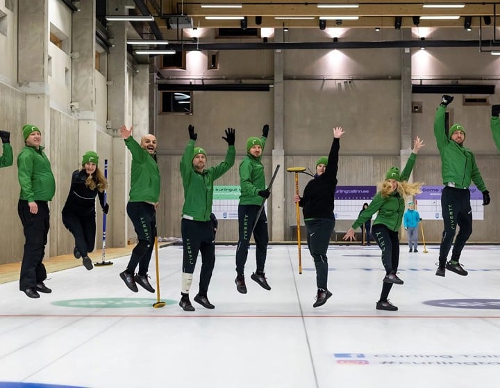 riverty employees at sports activities in tallinn