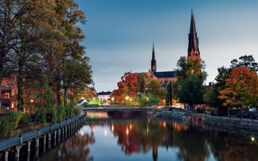 picture of uppsala in the evening