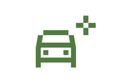 Das Bild zeigt einen grünen Icon, der ein Auto darstellt