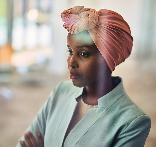 Confident woman in office