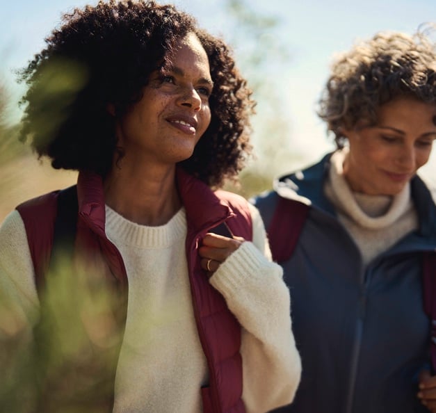 two women hiking