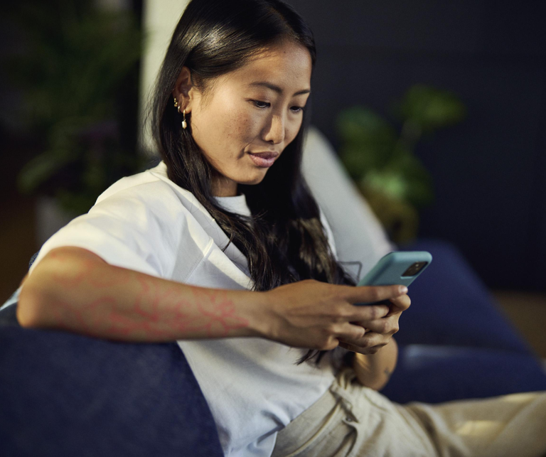 Woman on her mobile phone