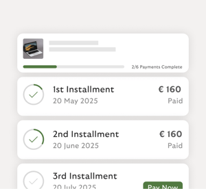 Payment plan for purchasing a notebook.