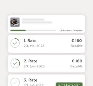 Payment plan for purchasing a notebook.