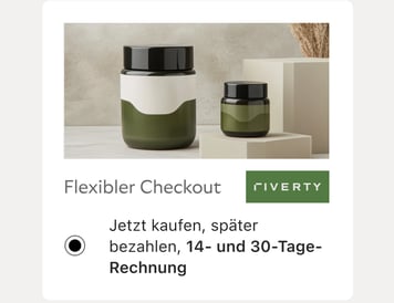 Bezahle in 14 und 30 Tagen.
