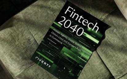 Cover van Riverty’s Fintech 2040-paper over verborgen AI-agents, China’s voorsprong in agentic commerce en Europa’s focus op vertrouwen en digitale betalingen