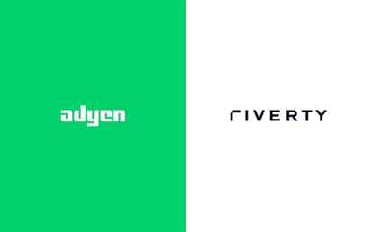 Die Logos von Adyen und Riverty nebeneinander als Visual für ihre Zusammenarbeit.