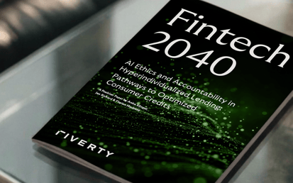 Titelbild des Riverty-Positionspapiers „Fintech 2040“ über KI-Ethik, Verantwortlichkeit und hyperpersonalisierte Kreditvergabe im Konsumentenkredit der Zukunft.