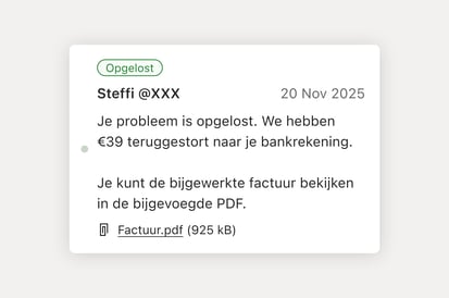 Dispute resolved notification with refund confirmation.