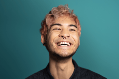 Young man wearing a black shirt