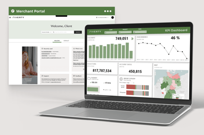Laptop met een dashboard vol grafieken en KPI’s op het scherm. 