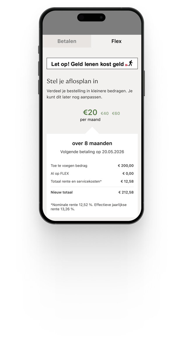 Flex payment screen