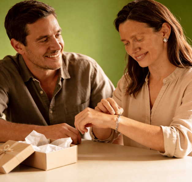 Woman checking package delivery notification