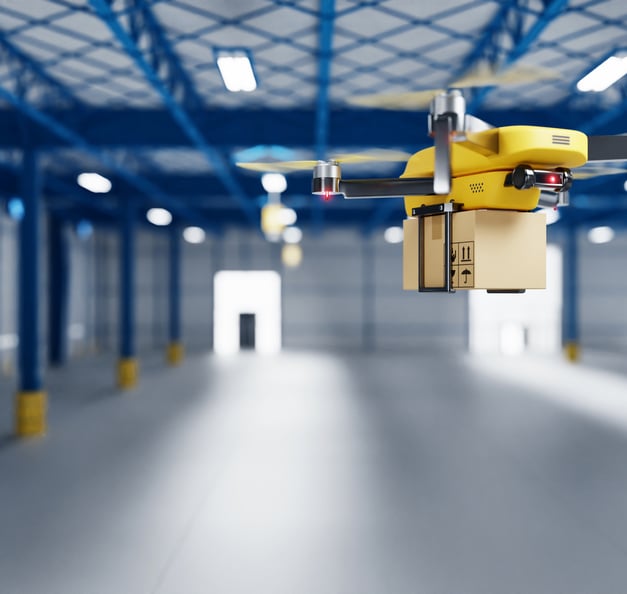 Lieferungs-bot hängend