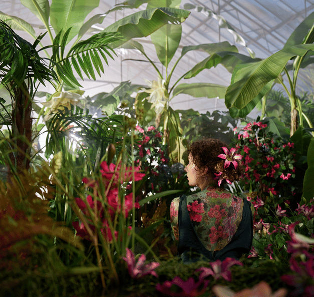 Woman with flowers