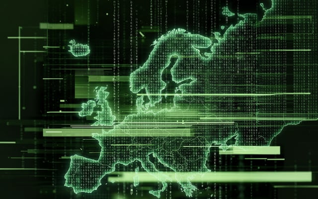 Digital card of Europe 