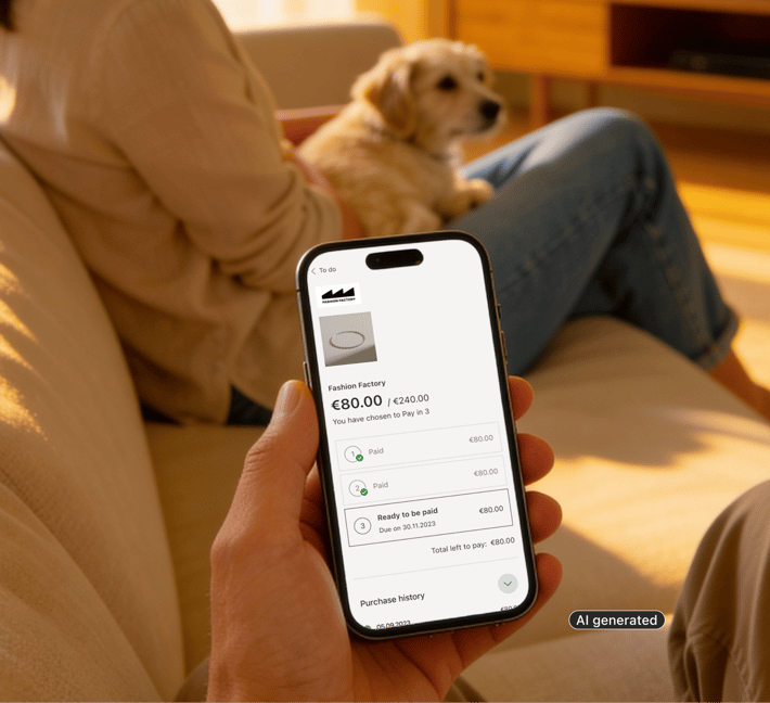 Phone displaying purchase payment reminder