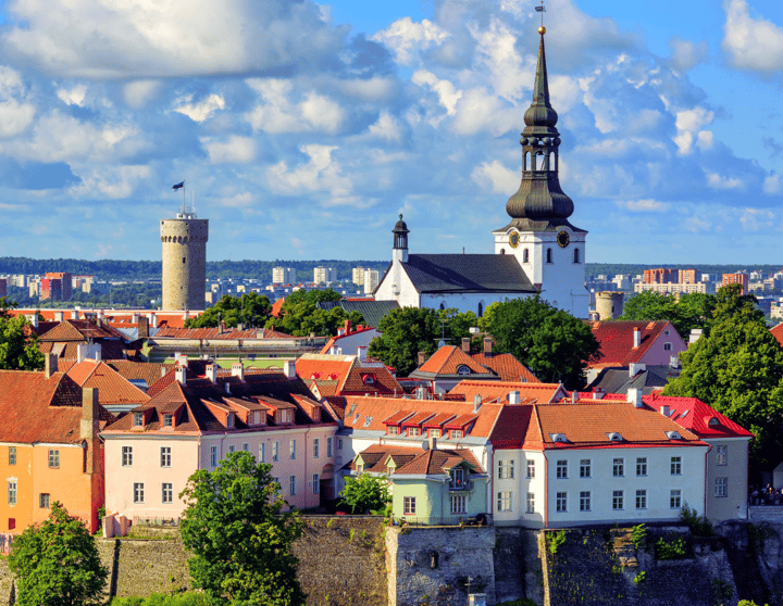 View of Tallinn Old Town skyline in Estonia, home to Riverty’s Tallinn office and a growing European tech hub.