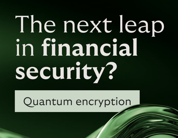 Infographic showing the next leap in financial security is quantum encryption