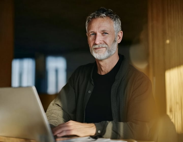 Man with a laptop