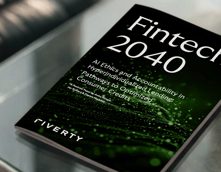 Titelbild des Riverty-Positionspapiers „Fintech 2040“ über KI-Ethik, Verantwortlichkeit und hyperpersonalisierte Kreditvergabe im Konsumentenkredit der Zukunft.